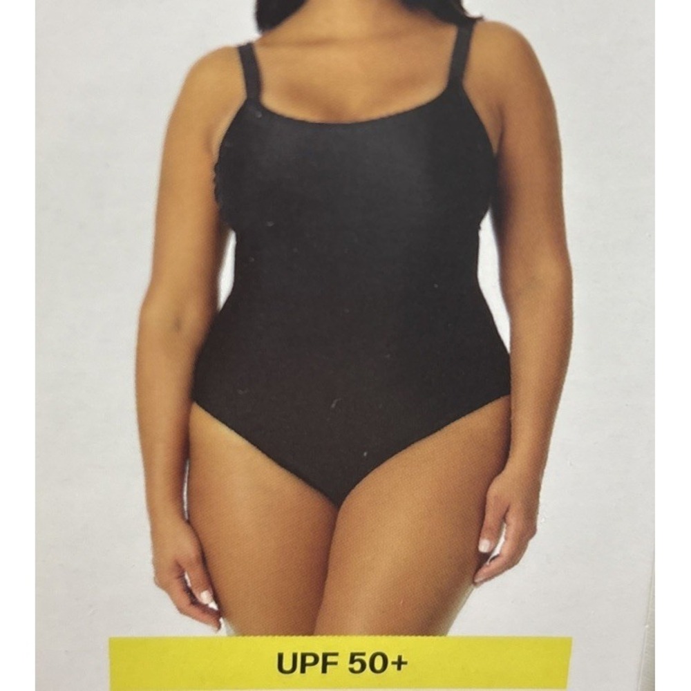 NWT Hurley 1-piece swimsuit SZ XL UPF 50+ black 1758043 Sporty Midweight